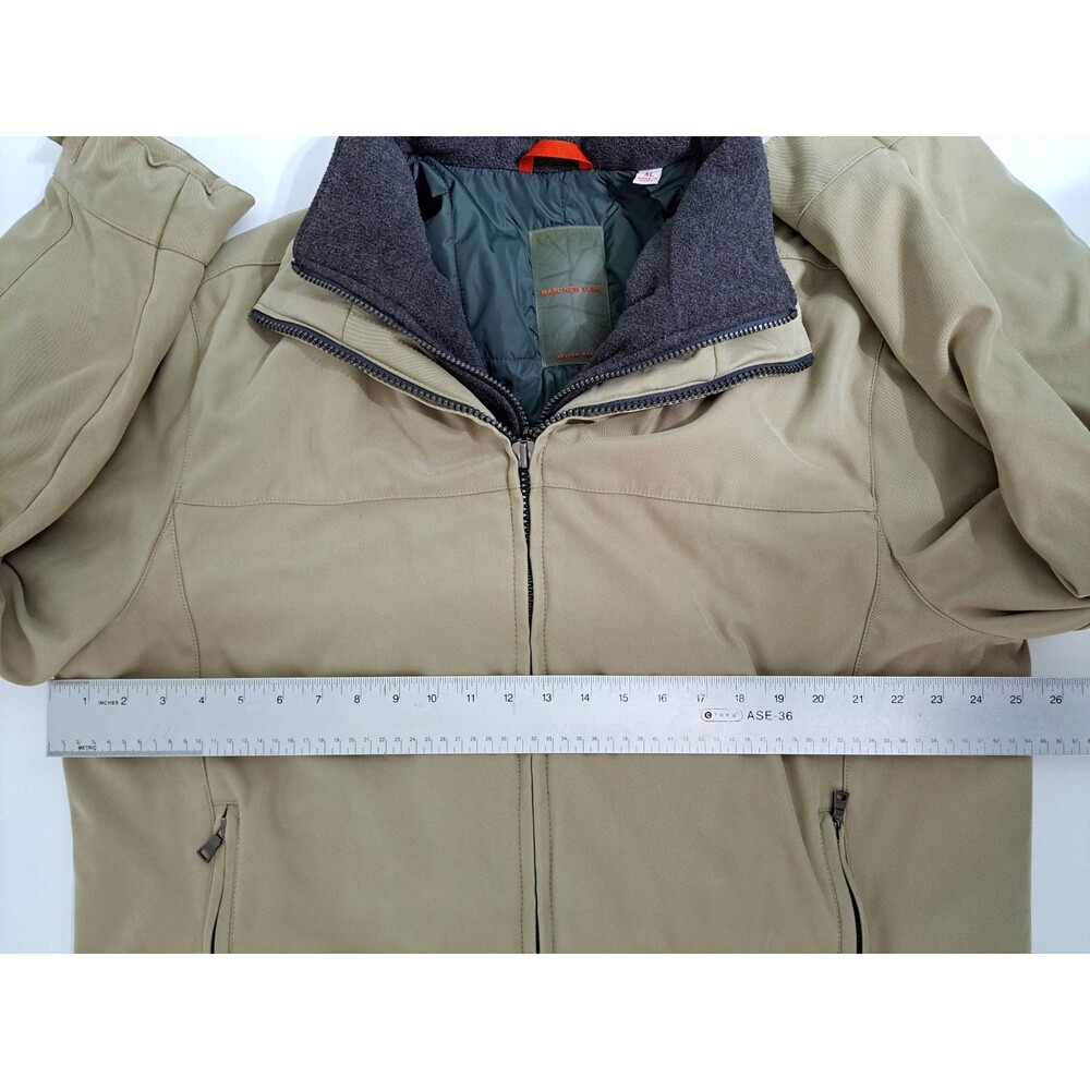 Marc New York Soft Shell Bomber Jacket Men XL Khaki Fleece Lined Coat Harrington - Picture 13 of 15